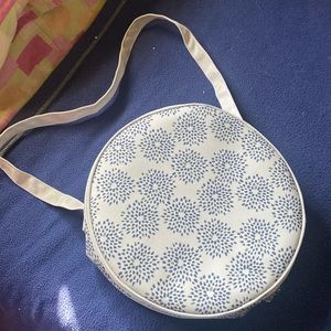 Blue flower embroidery hoop/sewing bag
